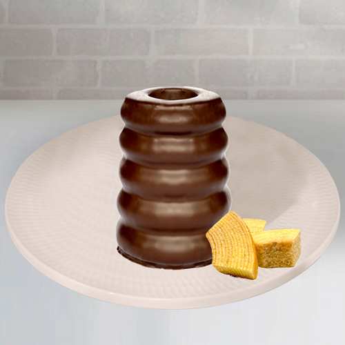 Pyramid Cake With Dark Chocolate Coating