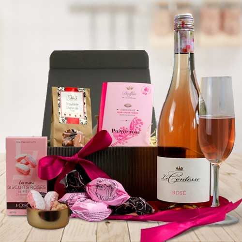 Luxurious Rose Wine N Treats