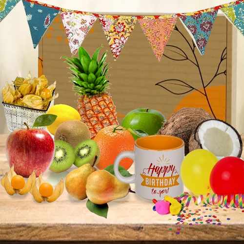 Seasonal Fresh Fruits And Bithday Set